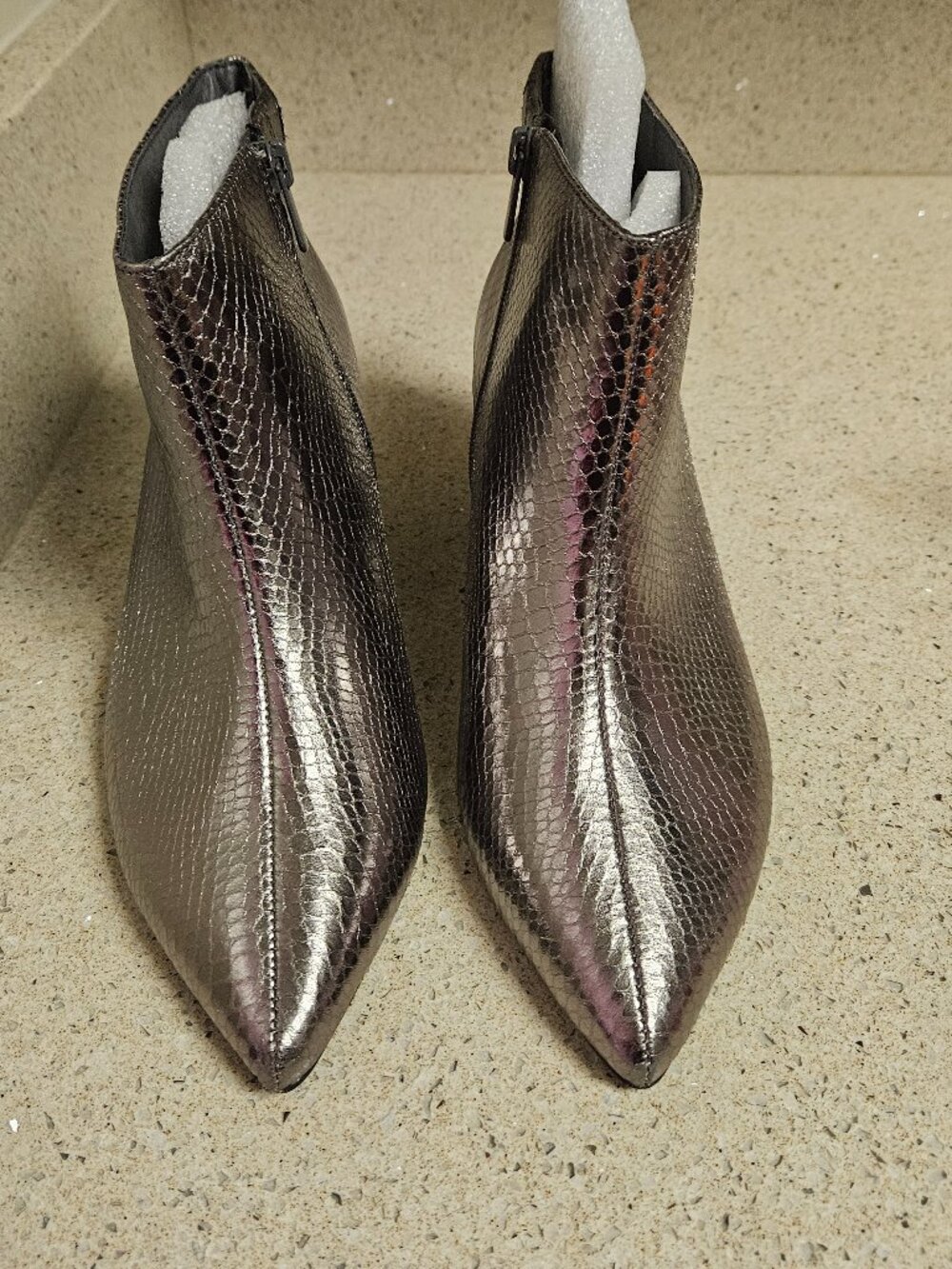 Kitten Heel Silver Boots